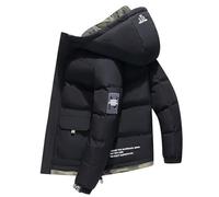 Long Coats Size Stylish Casual Jacket Winter Warm Cotton Hooded Coat Men Jacket Hunting Jacket Men (Black, XXXL)