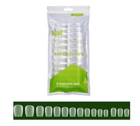 Long Coffin False Nails Tips Full Gel Tips Semi-frosted Clear False Nails Tips For Press On Extension