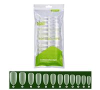 Long Coffin False Nails Tips Full Gel Tips Semi-frosted Clear False Nails Tips For Press On Extension
