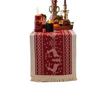 Long Cotton Linen Tablecloth With Artistics Fringed Detail Colorfast Designs For Family Gatherings Dining Table Cover