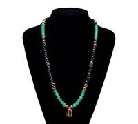 Long Crystal Beaded Necklace with 8mm Round Beads