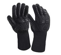 Long Cuff Protection Grill Gloves, Heat Resistant Oven Mitts For Versatile Cooking, Easy Clean Double-Sided Silicone, Flexible Fingers For Precision,