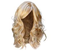 Long Curly Blonde Full Wig for Women with Heat Hair Long Men's Wig (Gold, One Size)