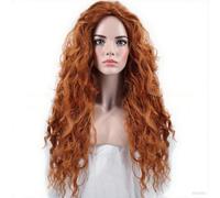 Long Curly Ginger Wig for Cosplay & Daily Wear, Natural-Looking Synthetic Hair WIth 2 Wig Cap