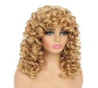 Long Curly Wig With Bangs Big Curly Synthetic Hair Wigs For Women Blonde Black Ginger African American Afro Wig