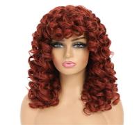 Long Curly Wig With Bangs Big Curly Synthetic Hair Wigs For Women Blonde Black Ginger African American Afro Wig