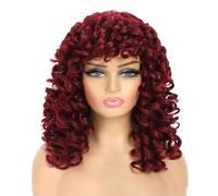 Long Curly Wig With Bangs Big Curly Synthetic Hair Wigs For Women Blonde Black Ginger African American Afro Wig