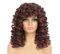 Long Curly Wig With Bangs Big Curly Synthetic Hair Wigs For Women Blonde Black Ginger African American Afro Wig