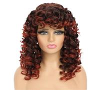 Long Curly Wig With Bangs Big Curly Synthetic Hair Wigs For Women Blonde Black Ginger African American Afro Wig