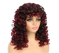 Long Curly Wig With Bangs Big Curly Synthetic Hair Wigs For Women Blonde Black Ginger African American Afro Wig
