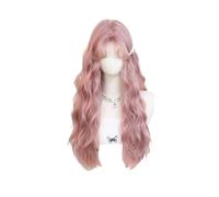 Long Curly Wig Women Sweet Lolita Princess Wig Daily Fiber Hair Japanese Kawaii Hair 25in (Pink)