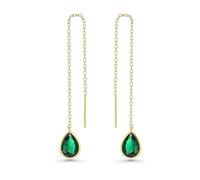 Long Dainty Gold Threader Chain (Green, Purple) Emerald Amethyst Dangle Earrings for Women by SNGIA, Minimalist Fashion Statement Trendy Thin Drop Jewelry Gifts, One Size, Yellow Gold, Emerald