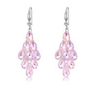 Long Dangle Crystal Cluster Chandelier Earrings for Women Teardrop Rhinestone Cubic Zirconia Drop Vintage Statement Wedding Party Prom Jewelry Gift for Mom Wife, Large, Copper, Cubic Zirconia