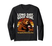 Long Day Good Wine The Equation Works Every Time Long Sleeve T-Shirt