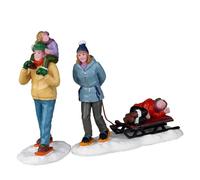 Long Day Snowshoeing Set Of 2 Lemax Christmas Village Figurine