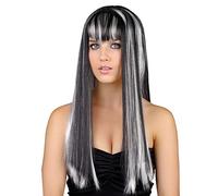 Long Dead Gorgeous Black Silver Wig
