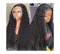 Long Deep Wave Lace Wig HD Transparent Lace Frontal Wig Human Hair Wig 180% Brazilian Remy Hair Wave Curly Lace Wig with Baby Hair for Black Women,13x6 HD Lace Wig-16inches