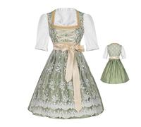 Long Dirndl Dress - Traditional Beer Maid | Women's Dirndl | Oktoberfest Bavarian Costume with Blouse and Apron, Authentic Look, Ideal for Festivals, Role Play and Events