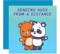 Long Distance Birthday Cards For Men Women - Bear Panda Hugs - Happy Birthday Card for Mum Dad Brother Sister Auntie Uncle Friend 145mm Bday Greeting Cards