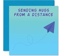 Long Distance Birthday Cards For Men Women - Paper Airplane Hugs - Happy Birthday Card for Mum Dad Brother Sister Auntie Uncle Friend 145mm Bday Greeting Cards