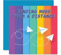 Long Distance Birthday Cards For Men Women - Rainbow Hugs - Happy Birthday Card for Mum Dad Brother Sister Auntie Uncle Friend 145mm Bday Greeting Cards
