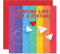 Long Distance Birthday Cards For Men Women - Rainbow Love - Happy Birthday Card for Mum Dad Brother Sister Auntie Uncle Friend 145mm Bday Greeting Cards
