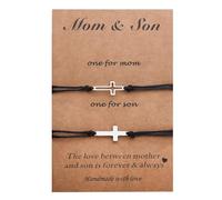 Long Distance Birthday Gifts for Son Mother And Son Bracelet for Mom Retirement Gifts for Mom I Love You Gifts for Son Sons Christmas Gifts for Son Mom Matching Cross Bracelets Gift for Mother Son