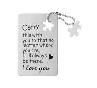 Long Distance Gifts for Her Him I'll Always Be There Metal Wallet Insert Card Gift for Husband Boyfriend Birthday Anniversary Presents for Men Girlfriend Wife Love Note Engraved Card
