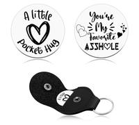 Long Distance Relationship Gift for Boyfriend Girlfriend Husband Wife Fiance Fiancée Pocket Hug Token Romantic Gifts for Couple Valentines Christmas Birthday Present Double Sided Message Engraved