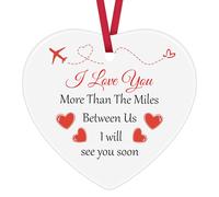 Long Distance Relationship Gift for Boyfriend Girlfriend I Love You More Than The Miles Between Us Ornament Going Away Couple Gift for Him Her Anniversary Valentines Christmas Ornament