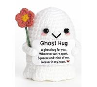 Long Distance Relationship Gift, Handmade Crochet Ghost Plush “Ghost Hug, Thoughtful Present for Best Friends, Couples, Cancer Patient,Comfort for Apart Moments, Unique Artisan Crafted Hug Token