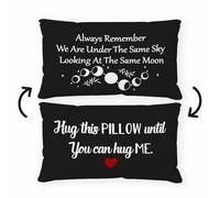 Long Distance Relationship Gifts Always Remember We are Under The Same Sky Reversible Decor Throw Pillow Case Decor for Home Bedroom,12''x20''Black Pillow case,Gift for Boyfriend,Girlfri (black-3)