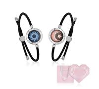 Long-Distance Touch Bracelets for Couples, Smart Light & Vibration Love Jewelry, Long Distance Relationship Gifts for Girlfriend Boyfriend with Pink Gift Box, One-to-One Bluetooth Pairing via the