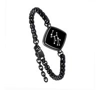 Long Distance Touch Bracelets Jewelry, Remote Smart Connection Love Bracelet,Send SOS SMS Relationship Bracelets constellations Virgo for Couples Lovers Family Friends Valentine's Day Gifts Black