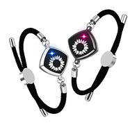 Long Distance Touch Bracelets Jewelry Set of 2, Remote Smart Connection Love Bracelet, People Around You Closer Than Ever, No Matter Where They Are/Send SOS SMS, Relationship Bracelets for Couples