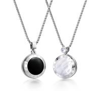 Long Distance Touch Necklace for Couples, Vibration & Light Up Smart Jewelry, Long Distance Relationship Gifts for Girlfriend Boyfriend Her Him, One-to-One Bluetooth Pairing via the Companion App