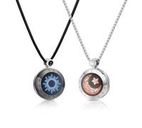 Long Distance Touch Necklace for Couples, Vibration & Light Up Smart Love Jewelry, Long Distance Relationship Gifts for Girlfriend Boyfriend Her Him, One-to-One Bluetooth Pairing via the Companion App