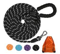 Long Dog Leash for Dog Training 16FT/20FT/30FT/50FT/100FT, Lockable Hook Reflective Leash, Heavy Duty Dogs Lead Tie Out Rope for Large Medium Small Dogs Outside Walking, Playing, Camping, or Yard