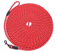 Long Dog Leash for Training 50Ft-Reflective Nylon Rope with Swivel Hook-Recall Agility Lead for Large Small Medium Dogs Outside Walking Hiking-Red