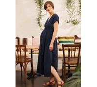 Long Dress for Maternity in Cotton Gauze, by ENVIE DE FRAISE navy blue