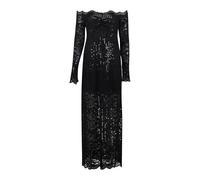 Long Dress in Sequin-Embroidered Lace - female - Rabanne - Maxi Dresses - Black - M - Dresses M