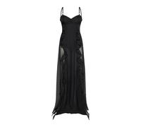 Long Dress with Sheer Inserts - female - Richmond - Gowns - Black - S - Dresses S