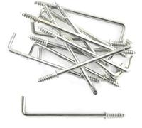 Long Dresser Hooks 75mm Chrome Plated Shouldered Dresser Hooks Cup Hook L Shape Cup Hangers L Screw Hooks for Hanging Party Celebration Light Strings 10 Pack.