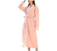 Long Dressing Gowns for Women UK Fleece Bathrobe Teddy Sherpa Lined Long Robe with Belt Loungewear Full-Length Bath Robe Snuggle Super Soft Fluffy Towelling Housecoats Warm Thicken Winter Nightwear