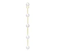 Long Drop Pearl Dangling Earrings, Tassel Faux Pearl Design, Golden Plated Brass, Bridal Wedding Prom Earrings for Day and Evening Wear, Detachable Chain, Includes Present Box