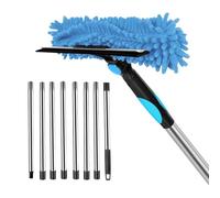 Long Duster | High Range Telescopic Duster Set - Reusable Dust Remover Brushes Accessories, Cleaning Tools for Ceiling Fan Furniture Corners House Walls