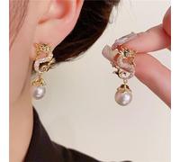 Long Earrings Fishhook Have One's Wishes Come True Earrings Sparkling Everlasting Rectangular (A, One Size)