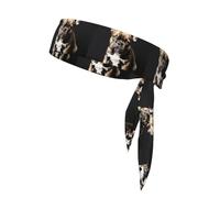 Long Ears French Bulldog Print Athletic Head Scarf, Sports Tie For Tennis, Cycling, Gym Adjustable Fit