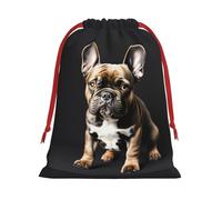 Long Ears French Bulldog Print Drawstring Gift Reusable Pouch Wedding Candy Toys Cards Storage Function Portable