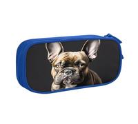 Long Ears French Bulldog Print Pencil Case, Large Capacity Pen Case Bag Pouch Holder Stationery Desk Organizer with Zipper for School & Office Supplies